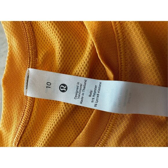 Lululemon Metal Vent Tech Short Sleeve Shirt Tangerine Women’s Sz 10 - Picture 5 of 6